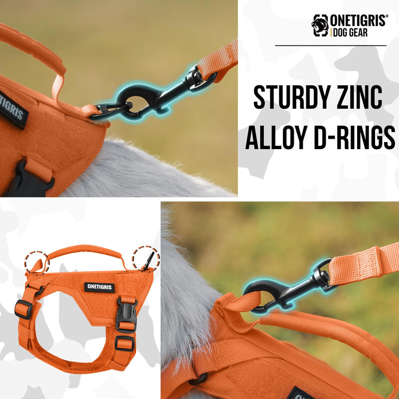 Onetigris Small Harness Dog Harness and Leash Set,MINI Trooper No Pull Dog Vest Fully Adjustable Harness for Puppy Dog and Cats, Dog Vest Harness for XXXS XXS XS Pets (Orange, XS) Orange - PawsPlanet Australia