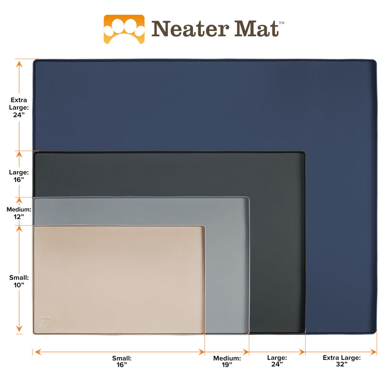 Neater Pet Brands Neater Mat - Waterproof Silicone Pet Bowls Mat - Protect Floors from Food & Water (24" x 16" Silicone, Brown) 24" x 16" - PawsPlanet Australia