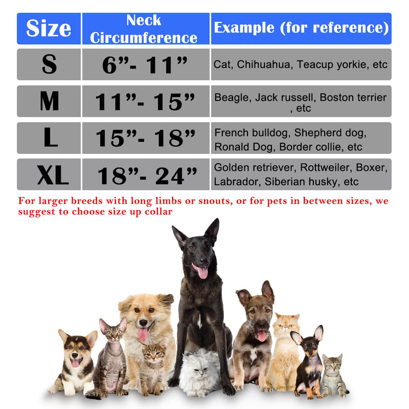 Katoggy Inflatable Dog Collar, Soft Dog Cone for Dogs After Surgery, Adjustable Blow up Donut E-Collars for Small Medium Large Dogs and Cats Blue Large (Neck: 15"-18") - PawsPlanet Australia
