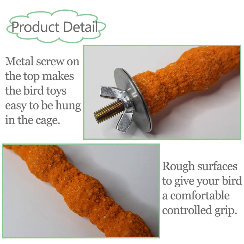 kathson Bird Perch Parrot Stand Cage Accessories Natural Wooden Stick Paw Grinding Rough-surfaced Chew Toy for Cockatiels,Cockatoo,Lorikeet,Conure,Parakeet 10 Pack (Random Color,6.29inch) 10PCS,6.29inch - PawsPlanet Australia