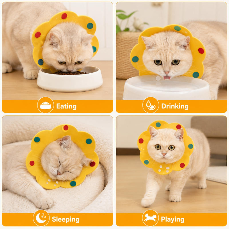 5 pcs Cat Neck Brace, Soft Protective Collar for Cats After Surgery, Adjustable Anti-Lick Collar for Wound Healing, Scratch Protection and Recovery