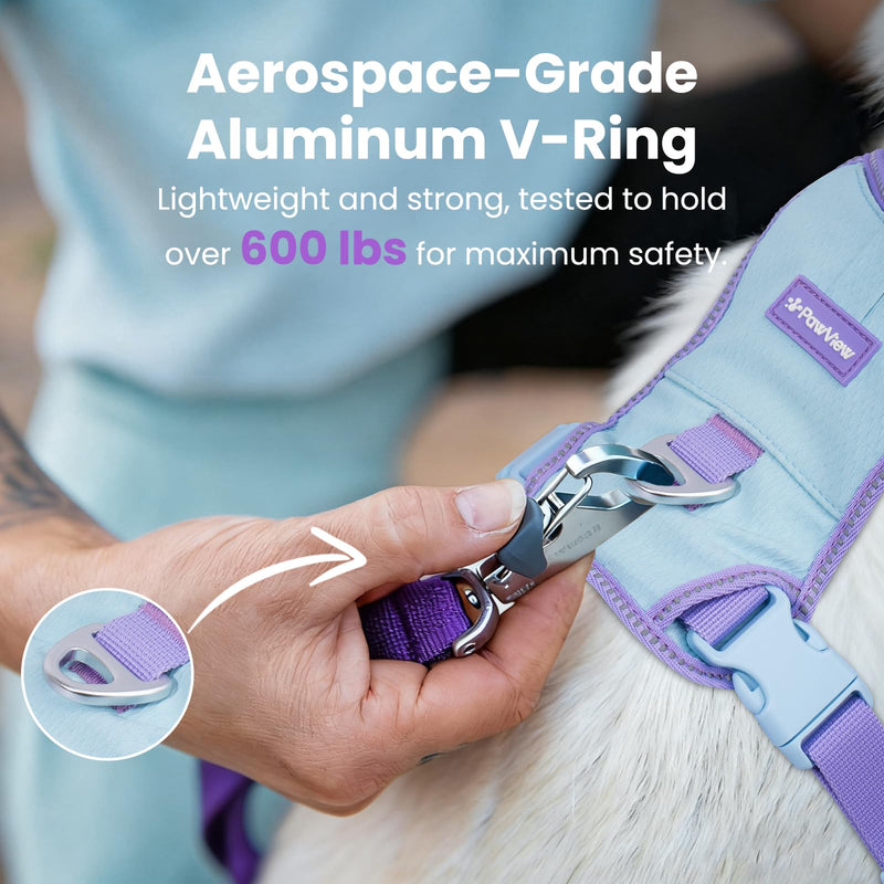 No Pull Dog Harness for Small Dogs & Puppies, Lightweight Escape Proof Adjustable Pet Harness with Front & Back Clip, Reflective Soft Vest with ID Tag, for Running Walking Hiking, Blue Baby Blue XS (Chest:13-18") - PawsPlanet Australia
