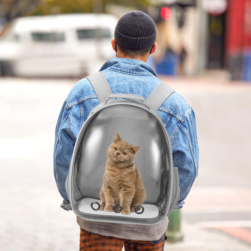 Cat Carrier Backpack, Pet Carrier Backpack Front Pack for Small Medium Cat Puppy Dog Carrier Backpack Bag Space Capsule, Airline-Approved Pet Carrier for Travel Hiking Walking Camping (Grey) Grey - PawsPlanet Australia