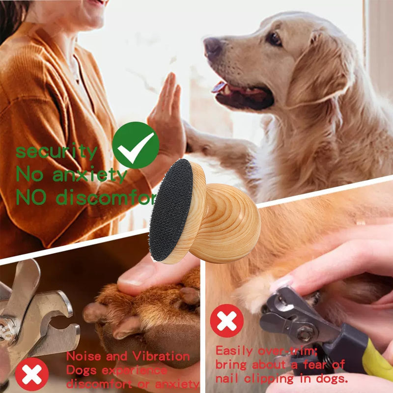 Dog Nail File with 9 Replaceable Filing Discs Dog Scratch Board for Safe and Convenient Nail Care Dog Nail Scratch Board Keep Your Dog and Cat's Nails Smooth（Natural Wood Color） - PawsPlanet Australia