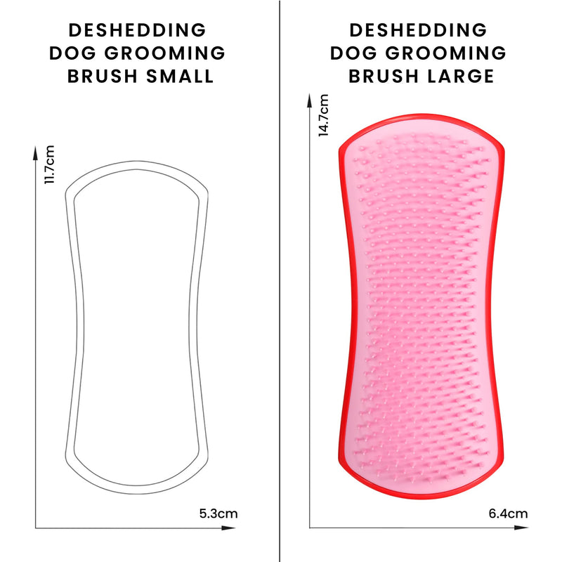 Tangle Teezer Large Pet Teezer De-Shedding Grooming Brush - Dry or Bath Brush - The Perfect Deshedding Brush for Dogs - Red & Pink - PawsPlanet Australia