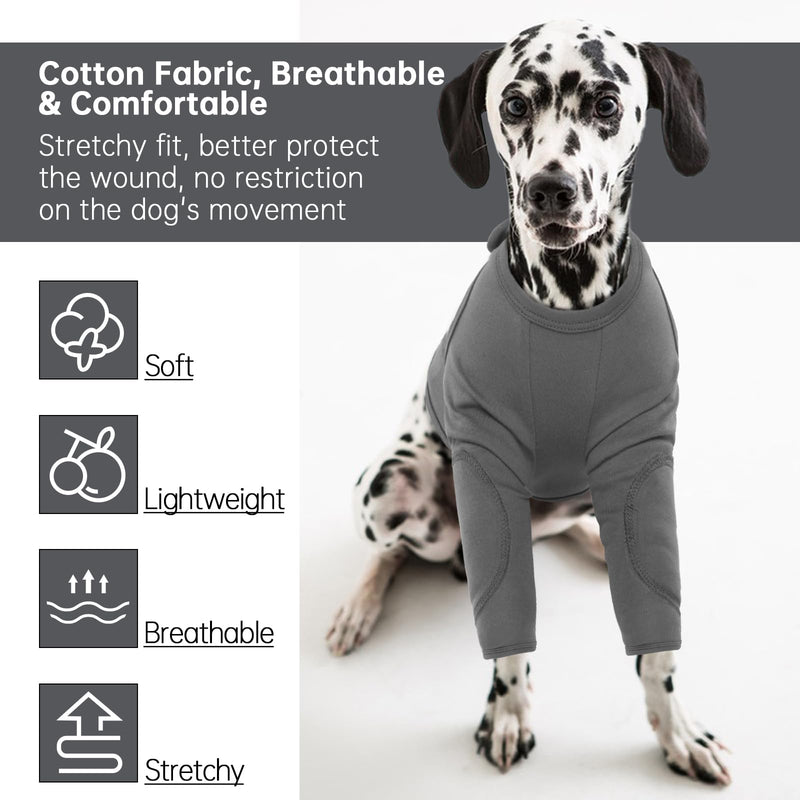 Dog Surgical Recovery Suit, Post Surgery Dog Suit Post-Surgery Protection with Velcro Straps(Grey, XL) Grey