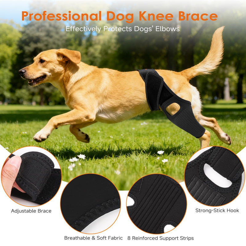 Jorme Dog Knee Brace for Torn ACL Hind Leg, Breathable Neoprene Dog Leg Brace with Adjustable Velcro & Belly Band, Ideal for Arthritis, Luxating Patella & Post-Surgery Recovery (S) S