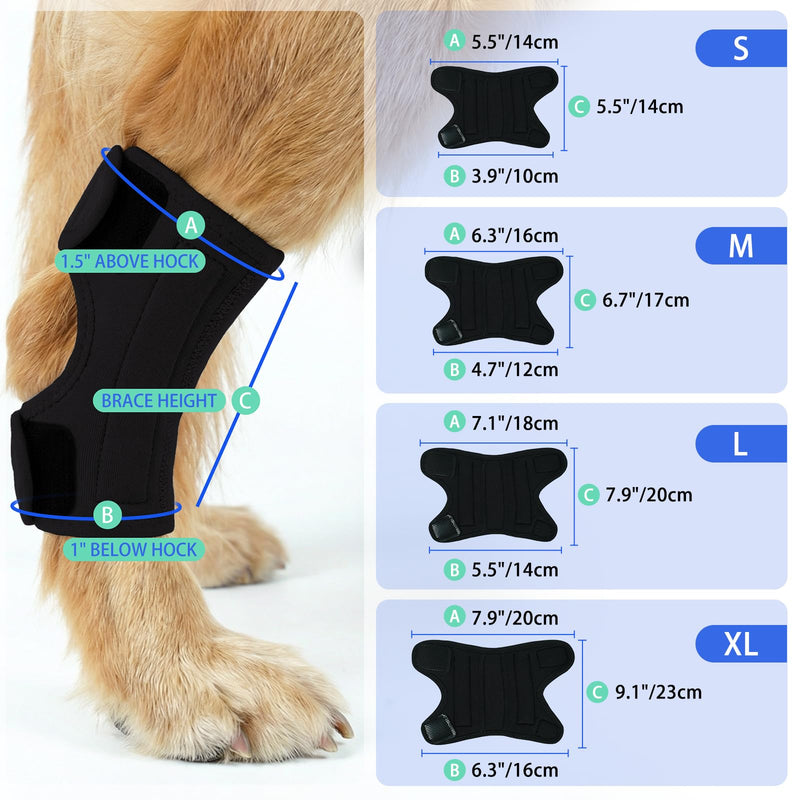 MIGOHI Dog Knee Brace for Back Leg, Black, M | Lightweight, ACL & Arthritis Support, Hock Joint Support, Senior Dogs Hind Leg Weakness, Post-Surgery Recovery Medium