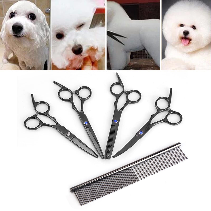 High End Grooming Scissors Chunkers 7Pcs Pet Grooming Scissors Kit Dog Cat Hairdressing Shears Set Cutting Thinning Haircut Tools - PawsPlanet Australia