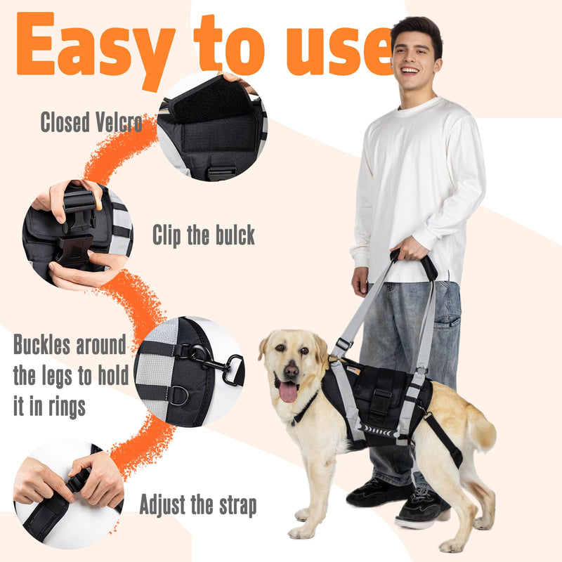 Dog Lift Harness for Large Dogs,Full Body Dog Sling Carrier with Handle,for Up Stair/Back Legs Support/Dogs Joint Injuries/Arthritis (Large) - PawsPlanet Australia