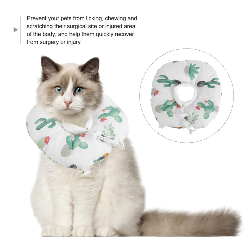 CLISPEED Soft Cotton Cat Collar with Adjustable Design for Wound Healing and Recovery After Surgery. Suitable for Cats and Kittens in Aftercare.