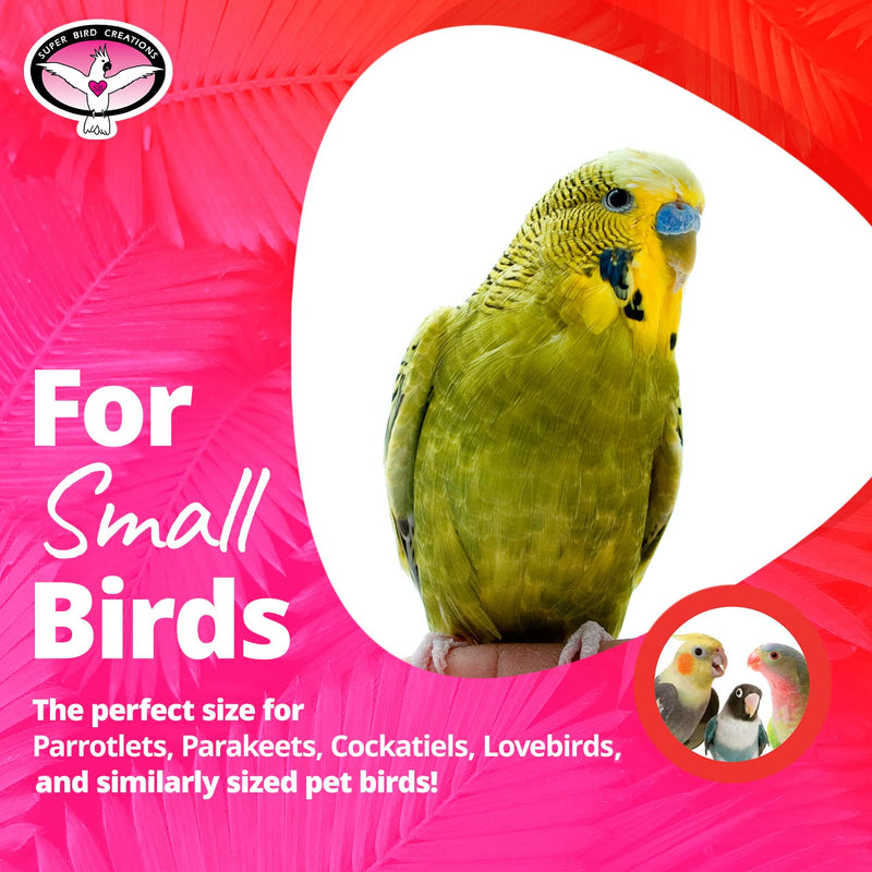 Super Bird Creations SB323 Small Bungee Bird Toy - Rope Perch for Canary, Parakeets, Cockatiels, Finch, Lovebirds - Colorful Hanging Perch - Enriching Bungee Toy for Small Birds & in Bird Cages ½" x 52" Bungee - PawsPlanet Australia