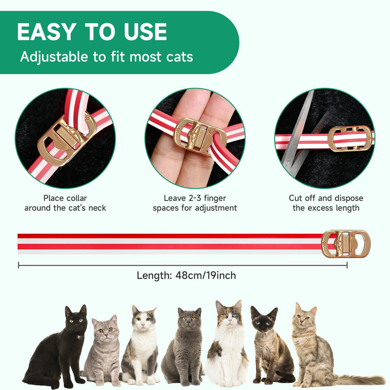 Flea Collar for Cats, 4 Pack Flea and Tick Prevention for Cats, 32 Months Cat Flea Treatment, Adjustable Cat Flea Collars, Waterproof Cat Flea and Tick Treatment Collar, Flea Treatment for Cat