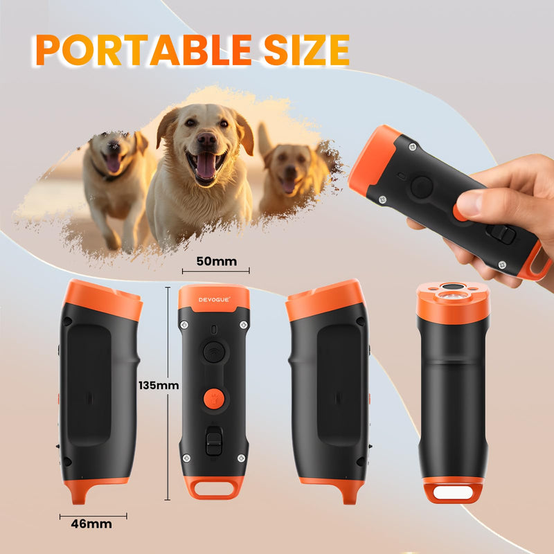 DEVOGUE® Dog Bark Deterrent Devices – Rechargeable Anti Barking Device for Dogs – 10 to 12 Meter Long Range Ultrasonic Dog Bark Deterrent - Correct Your Dog's Bad Behavior Instantly with A Button