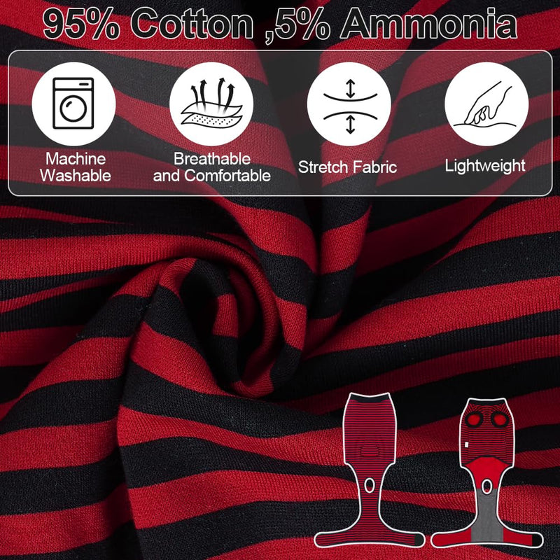 AUYAO Dog Recovery Suit Dog Surgery Bodysuit Anti-Licking Puppy Medical Surgical Suits Abdominal Wounds Protector Male Castration Onesie Post Op Dogs Surgery Shirt Pet Cone E-Collar Alternative(L) L Hook & Loop Fastener Style-red Black Stripes