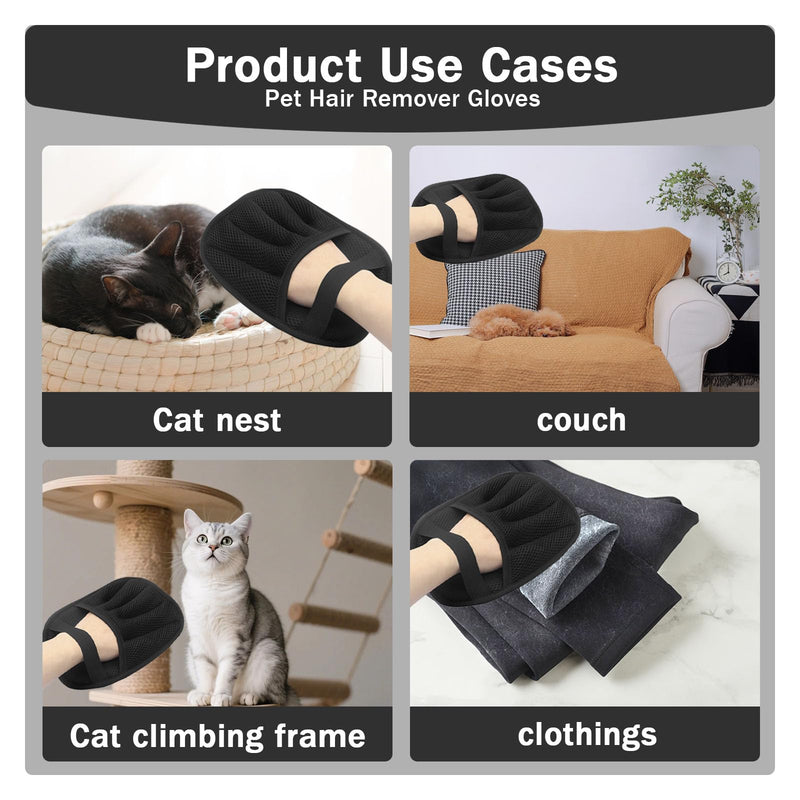 3PCS Five - Finger Electrostatic Pet Hair Removal Gloves, Upgraded Reusable Animal Fur Remover for Couch, Furniture, Carpet, Curtain, Laundry, Car Seat, Ideal for Cat & Dog Grooming - PawsPlanet Australia