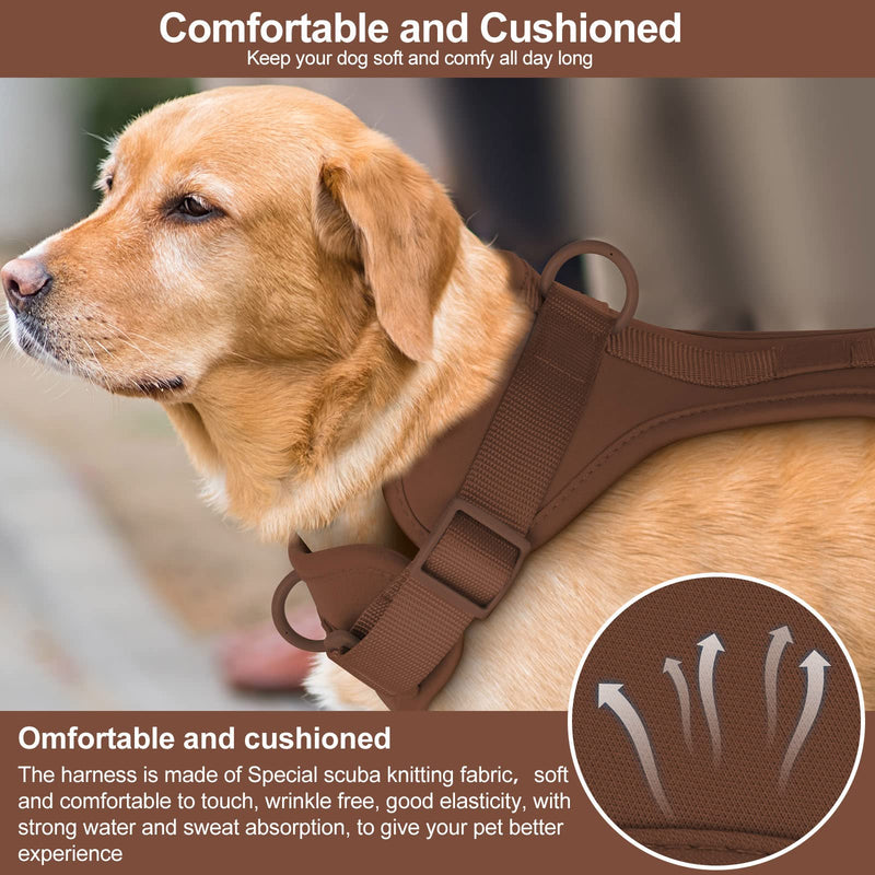 No Pull Lightweight Dog Harness: Adjustable Durable Breathable Mesh Pet Vest Harness with Soft and Comfortable Cushion, Easy to Clean, for Small Medium Large Dogs S Coca Mocha