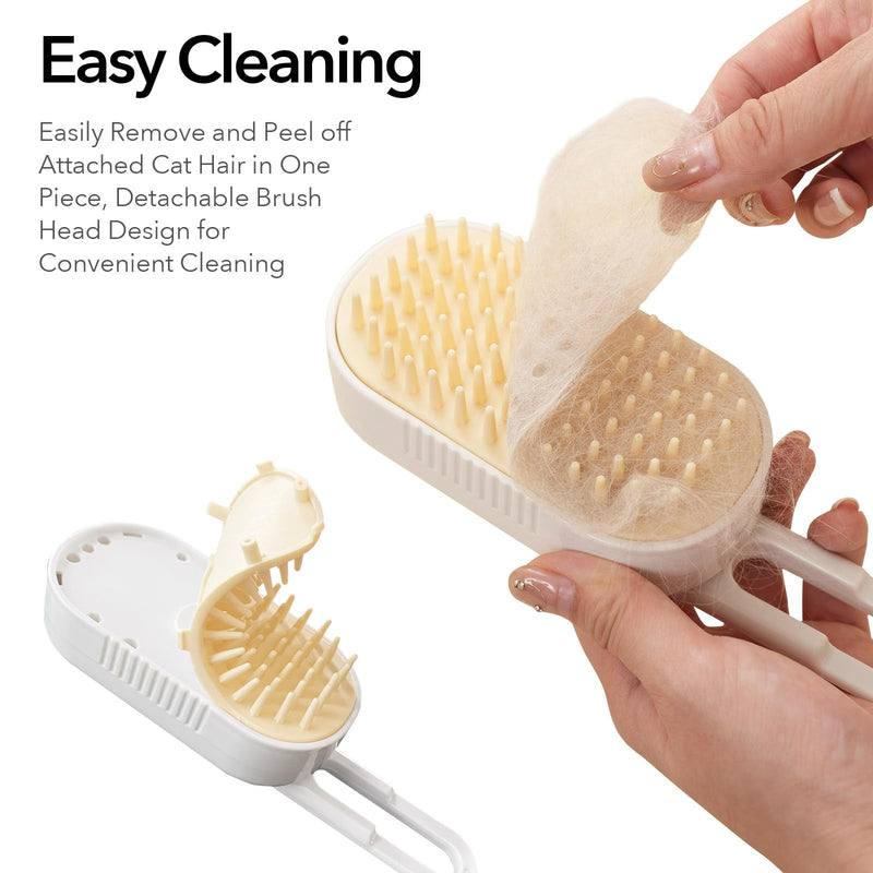 Soft 3-in-1 Silisone Spray Brush, Upgraded for Shedding, Cleaning and Spa Massage, Hair Removal, Best Water Steam Brush for indoor Long or Short Haired Cat and Dog (Purple, Handle) Purple, handle - PawsPlanet Australia