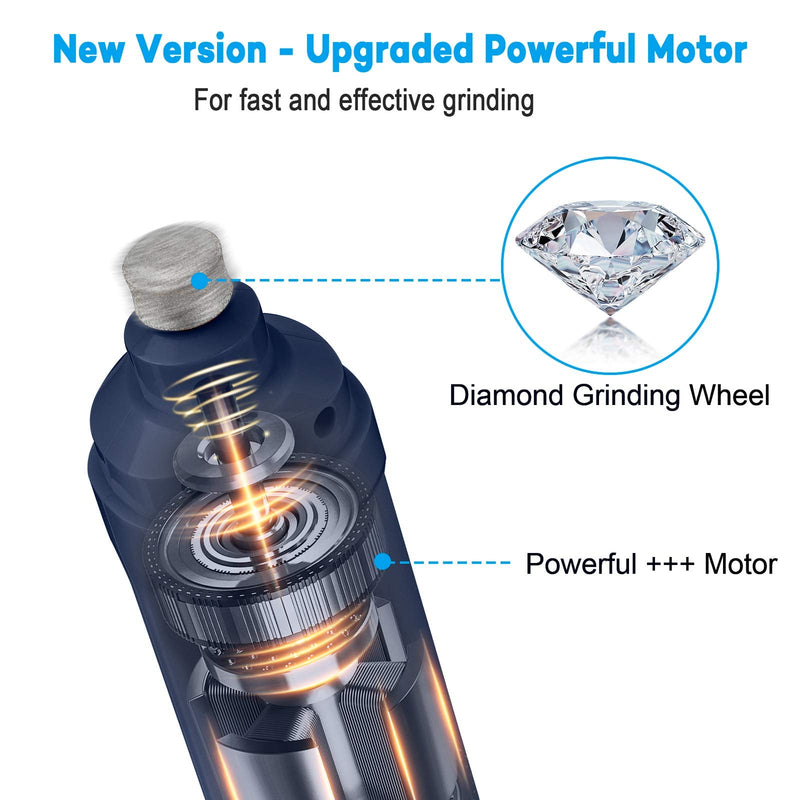 Casfuy Dog Nail Grinder with 2 LED Light - New Version 2-Speed Powerful Electric Pet Nail Trimmer Professional Quiet Painless Paws Grooming & Smoothing for Small Medium Large Dogs and Cats (Blue) B-Blue - PawsPlanet Australia