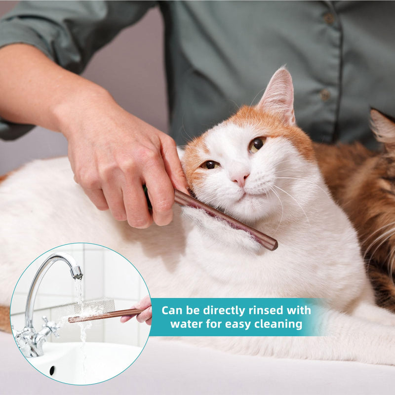 3PCS Solid Wood Pet Comb for Cats Dogs & rabbits,Stainless Steel TeethComfort and safety,Removes Tangles and Loose Fur, Grooming Comb for Small Medium Pets - PawsPlanet Australia