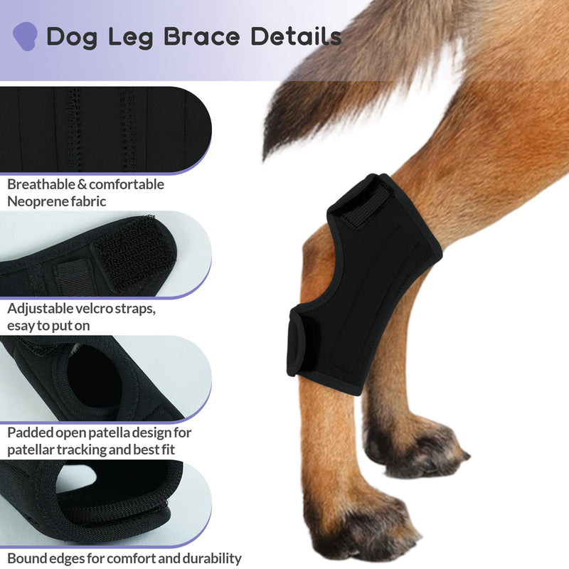 PUMYPOREITY 1Pcs Dog Front Leg Brace, Leg Splint Provides Joint Support and Against, Lick Leg Wrap Protector Hock Splint for Fractures, Wound Injury and Sprain Healing(Black, S) 1Pcs-Black