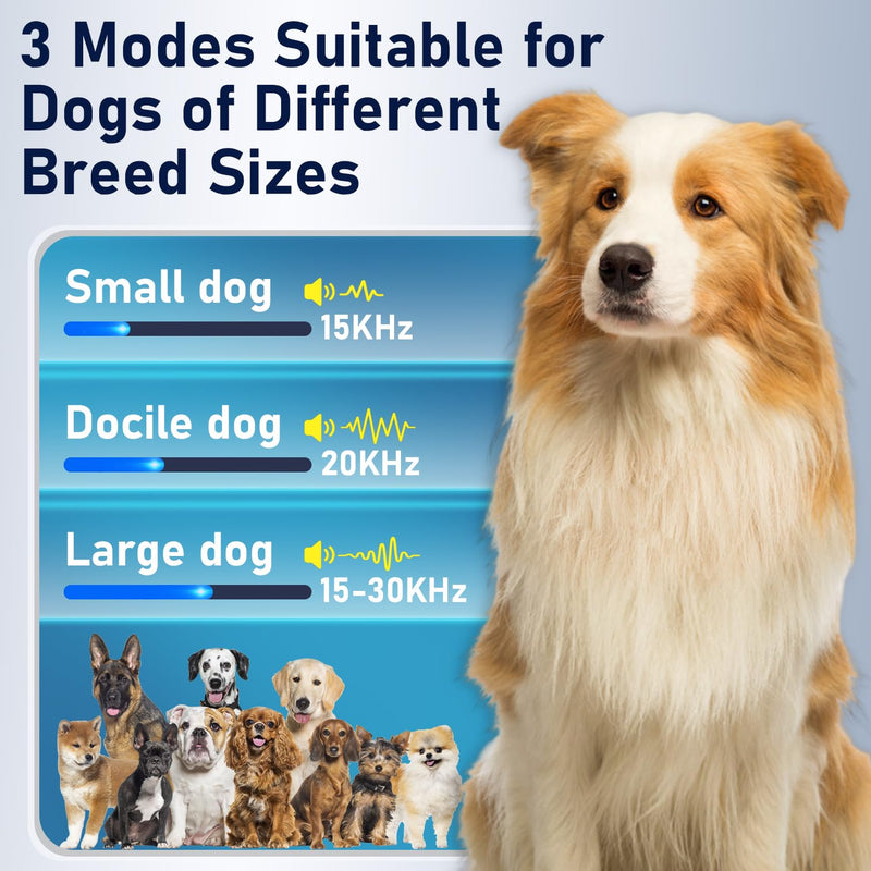 Anti Barking Device For Dogs, 55 Ft Dog Barking Deterrent Devices, 4 Frequency Weatherproof Ultrasonic Bark Deterrent, Effective Stop Barking Dog Devices, Stop the dog from barking at a distance