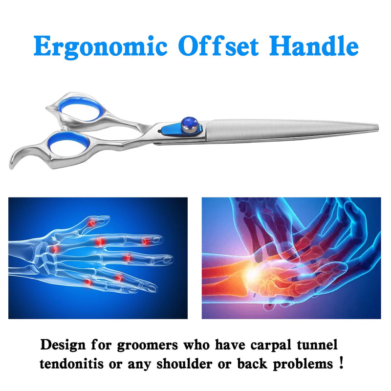 8'' Straight Dog Grooming Scissors Professional Dog Shears for Grooming Japan 440C Stainless Steel Sharp Smooth Heavy Duty Pet Grooming Scissors 8 - PawsPlanet Australia