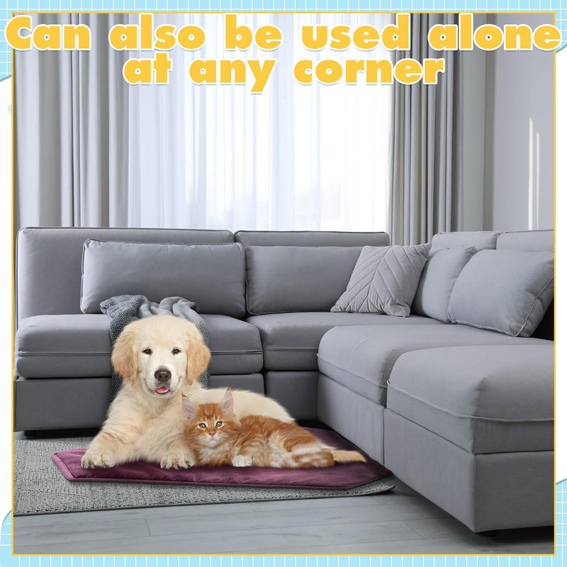 Dog Kennel Pad Furniture Crate Corner Washable Bed Large Dog Deluxe Crate Bed Pet Cage Sleeping Mat Soft Indoor Pet Corner Side Table(Only Mat)(Pink,42.5 x 23.8 Inch,Linen Fabric) - PawsPlanet Australia
