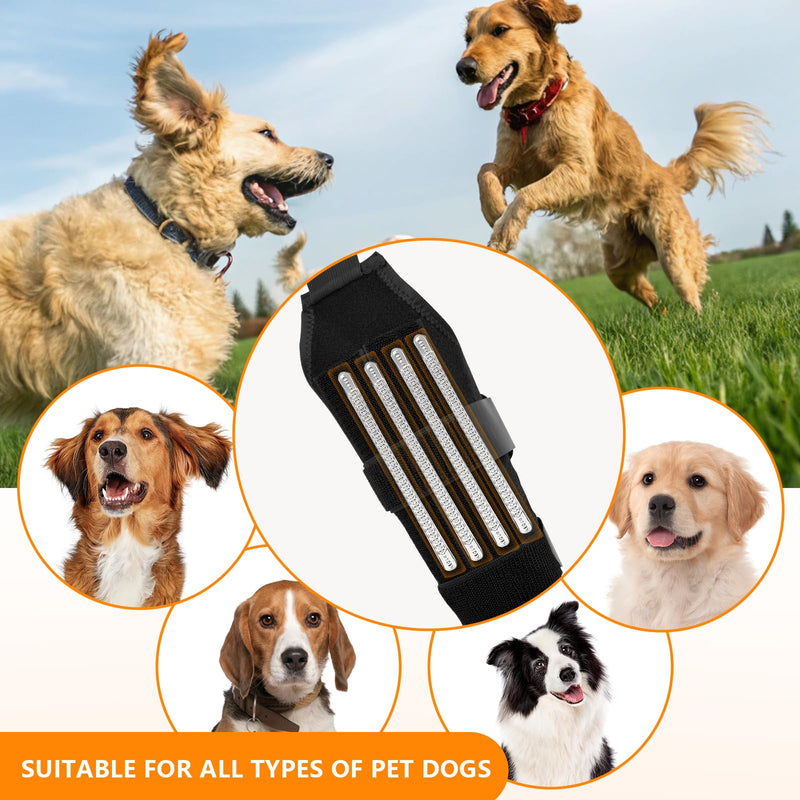 Adjustable Dog ACL Knee Brace - Hind Leg Support, Ligament Recovery, Cruciate Care - Large/Medium Sizes - Extra Stabilizers, Comfortable Wrap with Straps(Black M Size)