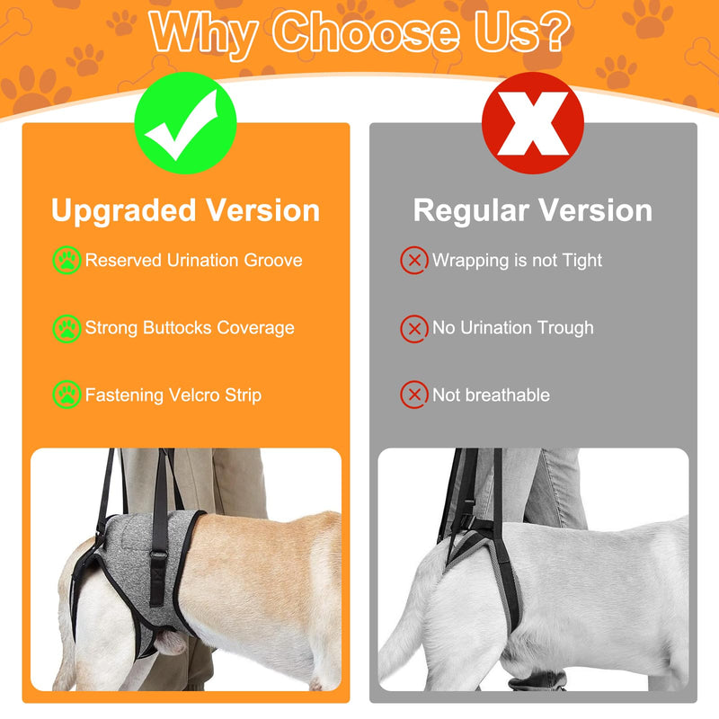Dog Lifting Harness, Dog Support Harness for Back Legs, Adjustable Dog Leg Support with Lift Handle, Portable Dog Slings for Medium Dogs, Elderly Disabled Joint Injuries Canine(L) L