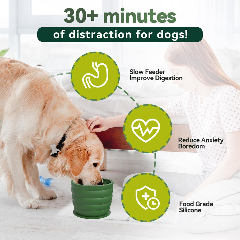 Dog Slow Feeder Lick Bowl with Suction Cup - Honeycomb Dog Lick Mat for Anxiety Relief - Non-Slip Cylindrical Pet Licking Bowl for Grooming, Training - BPA Free Silicone for Small to Large Dogs - PawsPlanet Australia