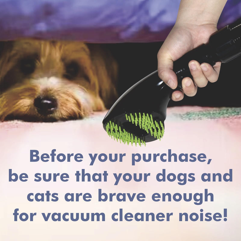 Pet Vacuum Grooming Remover Hair Comb Brush Attachment - Shedding Deshedding Tool Kit for Dogs, Cats with most vacuum brands