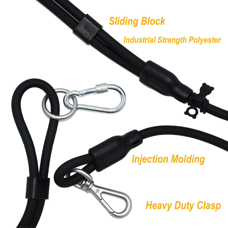 Hands Free Dog Leash Crossbody Dog Leash 8 Feet 9-in-1 Multifunctional Waist Leash for Dog Walking Adjustable Waterproof Dog Leash for Running Walking Jogging (Large, 20-120 lbs, Matte Black) Large - 8 Feet - 9mm Diameter - 20-120lbs - PawsPlanet Australia