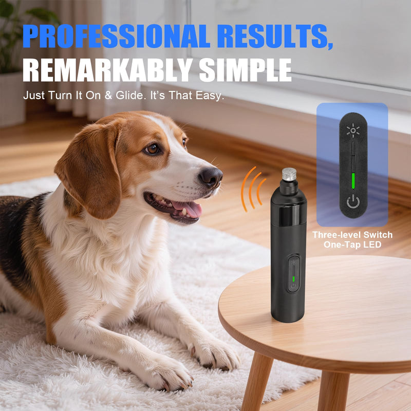 Dog Nail Grinder & Drill 2026 New Silent Groom Pro 3-Speed Pets Electric Nail Trimmer with LED Light, 40dB Quiet & Painless Paws Safe Guard for Dogs and Cats - PawsPlanet Australia