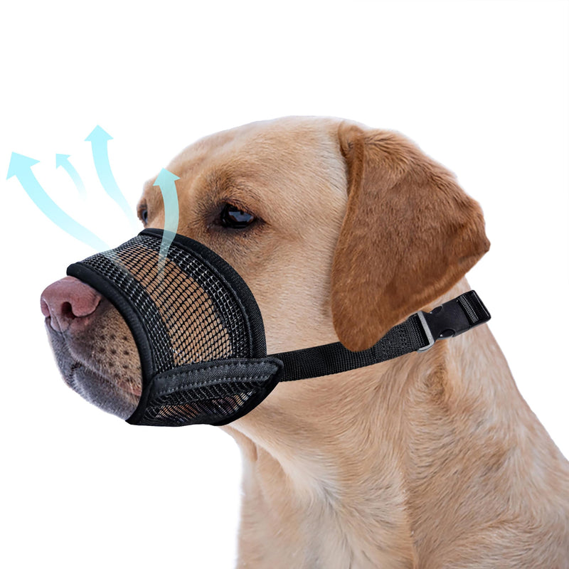 Dog Muzzle for Large Dogs - Air Mesh Muzzle for Large Sized Dog | Dog Muzzles to Prevent Biting | Adjustable Large Dog Muzzle for Scavenging Biting Licking & Chewing | No Bark Muzzle for Dogs - PawsPlanet Australia