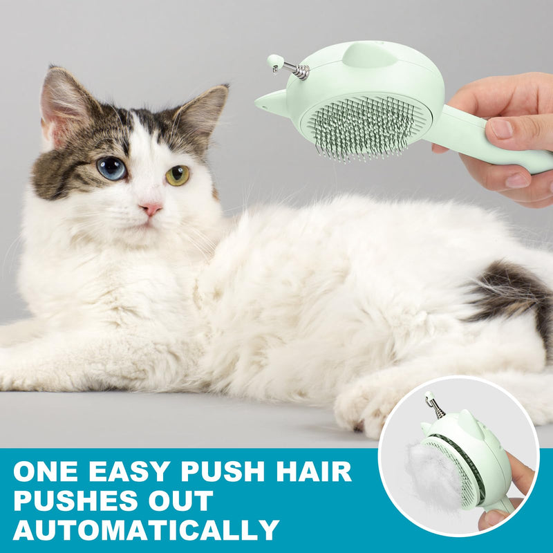 3 In 1 Cat Brush, Cat brush with Release Button, Cat Brushes for Indoor Cats Shedding,Cat Brush for Long or Short Haired Cats,Cuddles and Meow - PawsPlanet Australia
