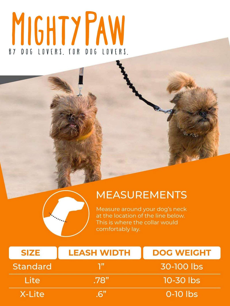 Mighty Paw Double Dog Leash - Force Absorbing Bungee Feature - Dual Dog Leash No Tangle - Quality Dog Leash - Leash Splitter Bungee - 2 Dog Leash Tangle Free (Standard | 30-100lbs | No Handle, Black) Standard | 30-100 lbs | No Handle - PawsPlanet Australia