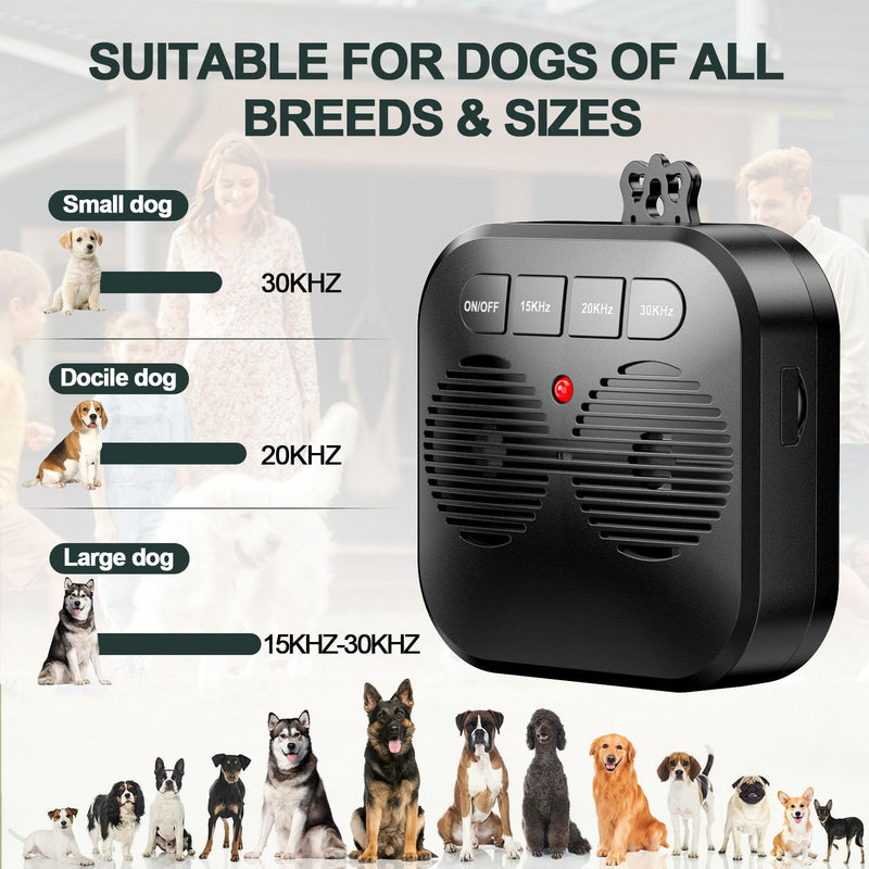 Anti Barking Device for Dogs, Safe Effective Dog Bark Deterrent Device, Rechargeable Ultrasonic Bark Box with 3 Adjustable Modes, Bark Control Device Stop Dog Barking Indoor Outdoor Use (Black) Black