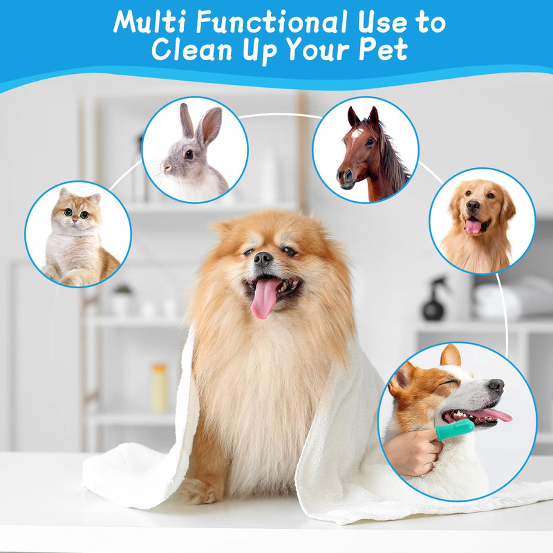 Dog Washing Gloves- Silicone Bathing Gloves for Dogs and Cats - Gloves with Extended Length Enhanced Five Finger Design for Gentle Massaging, Shedding & Cleaning - Comfortable for Pets(Blue) - PawsPlanet Australia