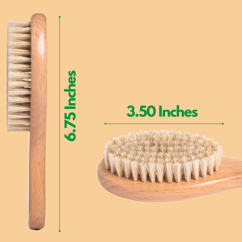 GranNaturals Boar Bristle Soft Cat Brush for Indoor, Outdoor, Short Haired Cats, Kittens, Small Dog, Rabbit, Furry Pets - Gentle Grooming on Sensitive Hair Coat & Tail with Durable Wooden Handle - PawsPlanet Australia