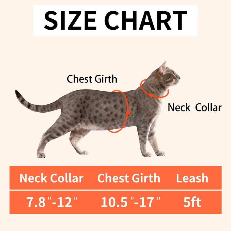 Cotton Cat Harness and Leash Set, Escape-Proof Adjustable Soft Harness for Kitten, Small & Large Cats, Ideal for Travel & Outdoor Walking (Bee) Bee