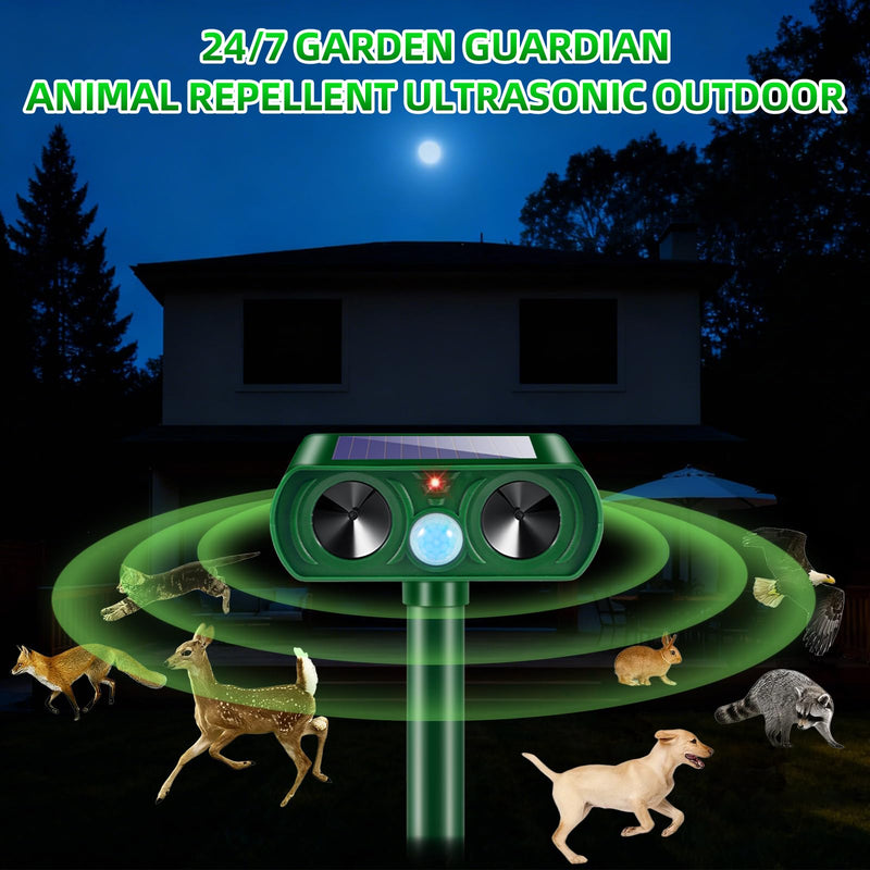 2 Pack Solar Ultrasonic Animal Repeller Outdoor, Cat Deer Repellent Devices with Motion Sensor, IP65 Waterproof Animal Deterrent Devices for Squirrels,Rabbits,Dogs,Raccoons,Skunks for Garden Yard Farm 2 - PawsPlanet Australia