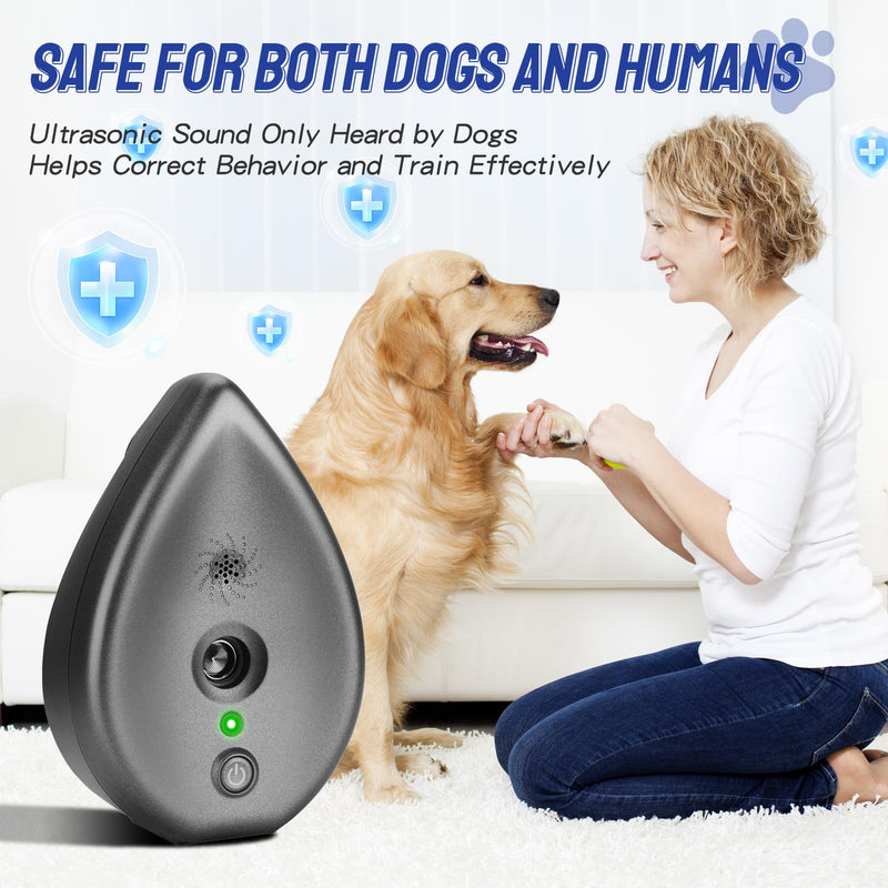 Anti Barking Device for Dogs, Ultrasonic Dog Bark Deterrent Devices, Rechargeable Bark Box,3 Modes Dog Barking Deterrent Devices Indoor & Outdoor, Dog Barking Stopper Long Range up to 75ft(Gray) Gray Anti Barking Device