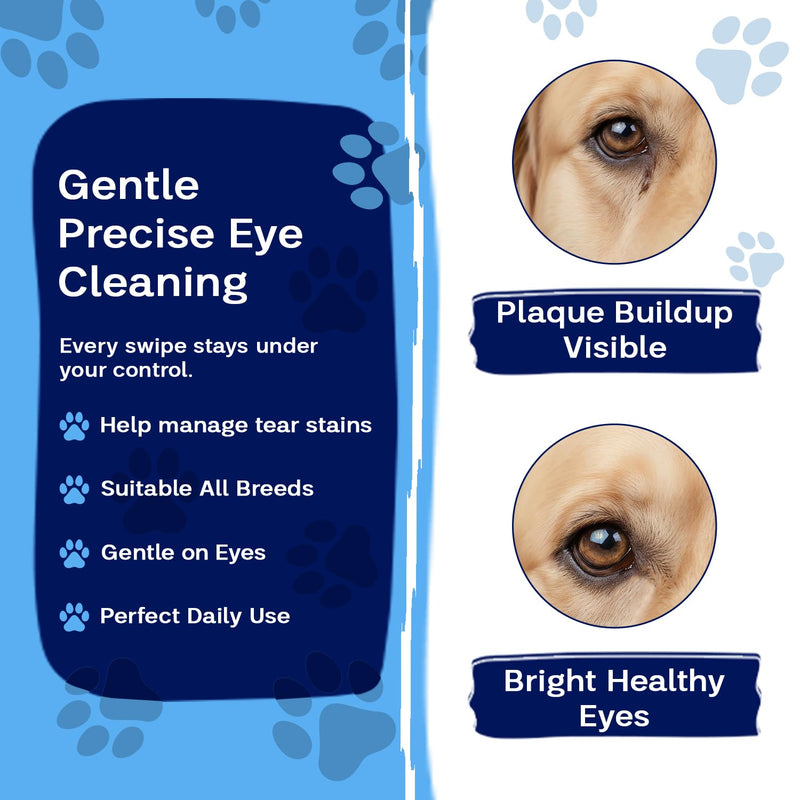 Dog Eye Cleaner Wipes & Cat Eye Wipes | Scent Textured Tear Stain Remover for Dogs, Eye Wipes for Dogs, Dog Tear Stain Remover, Dog Eye Wipes for Discharge and Crust | 50 Count (Unscented) Unscented - PawsPlanet Australia