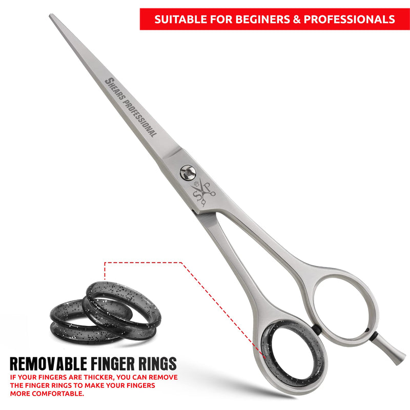 Hair Cutting Scissors, Grooming Scissors 4.5"/5.5"/6.5"/7"/8"/ Hair Cutting Shear Dog/Puppy/Cat Stainless Steel with,Sharp Edge Blades, Dog Grooming Scissors Perfect for Barber & Dog Groomer Grooming STR 5.5 - PawsPlanet Australia