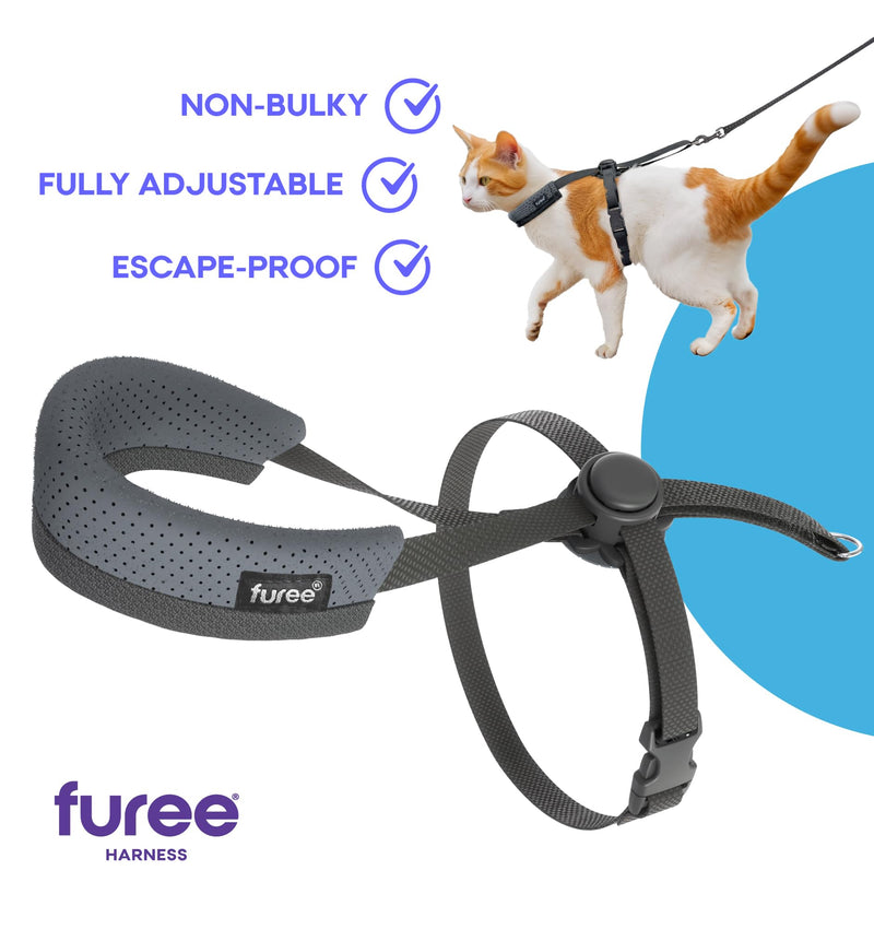 Push-Button Adjustable Harness for Cats, Escape-Proof, Non-Bulky, Anti-Flop Over, Fully Adjustable Harness for Pets, Also for Small Dogs, Bunnys, and Ferrets for Leash Walking (Medium) Medium - PawsPlanet Australia