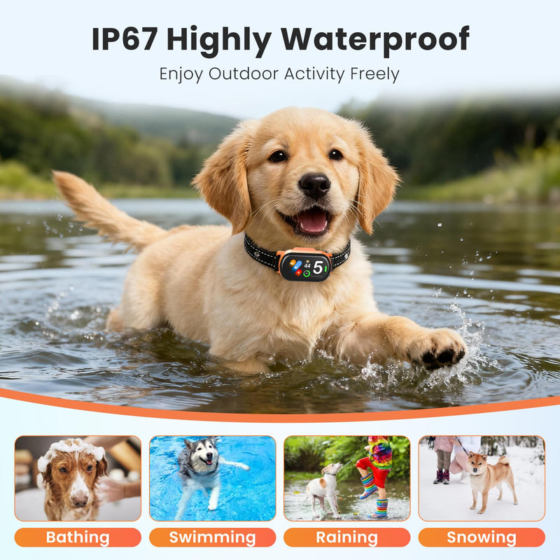 Upgraded Bark Collar for Dogs 10-120lbs, NATGOVOD Smart Anti Barking Collar with 5 Modes & Adjustable Sensitivity & Bark Counter, Waterproof Automatic Bark Collar for Small Medium Large Dogs Orange - PawsPlanet Australia
