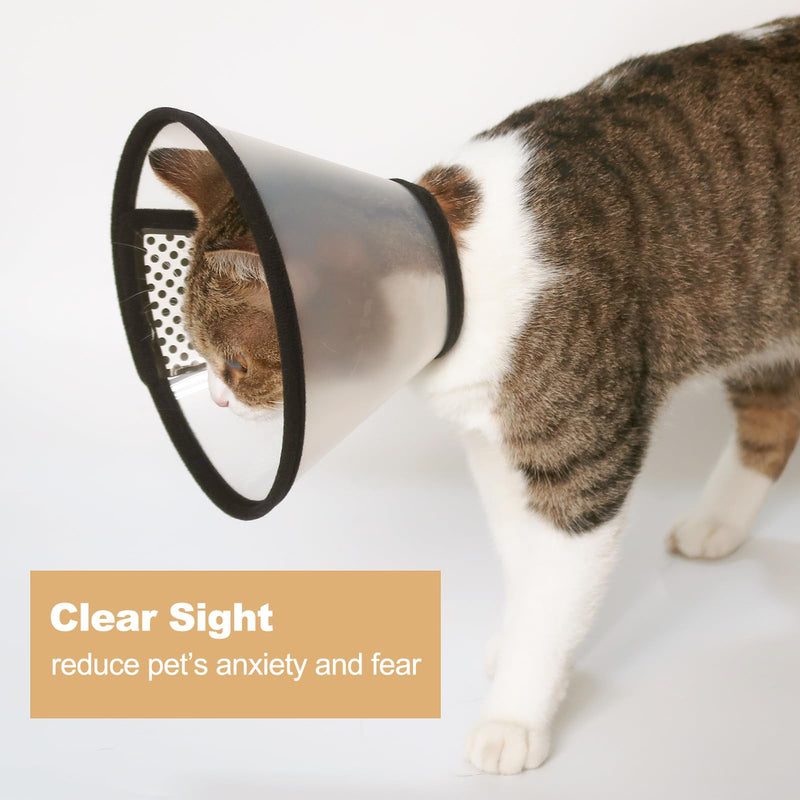 Cat Cone, 6.5 inches Adjustable Cat Cones to Stop Licking for Cats After Surgery, Lightweight Cat Neck Recovery Cone, Plastic Elizabethan Collar for Small Cats, Kitten and Rabbits S (Neck: 6.2 - 7.5 in)