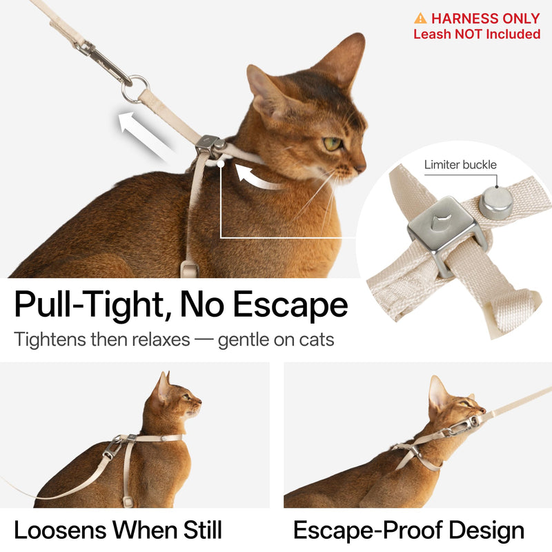 Escape Proof Cat Harness Anti-Choke Quick Release Adjustable QR Code Soft Nylon Durable Lightweight Figure 8 Cat Harness Anti Escape for Kitten Small Medium Large Cats (Blush Pink, M) Blush Pink - PawsPlanet Australia