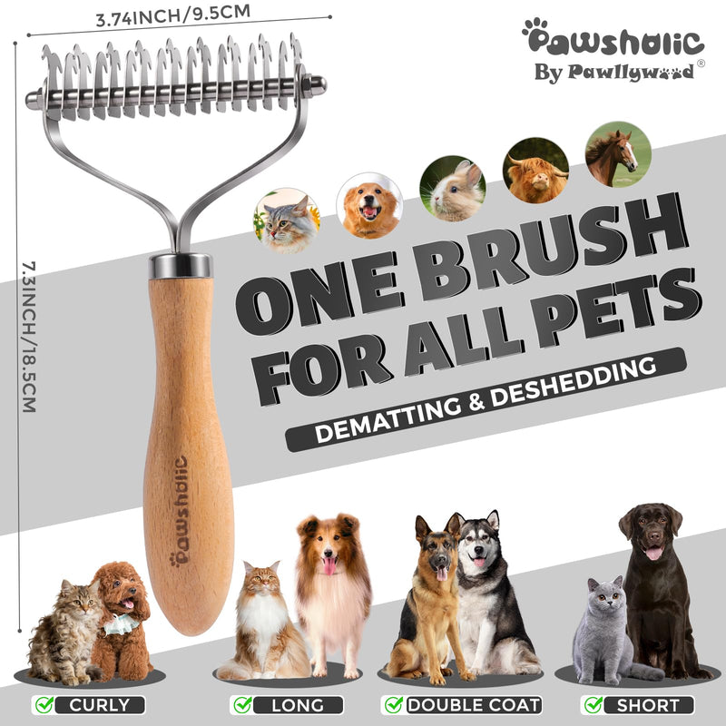Dematting & Deshedding Comb for Dogs,Cats - Professional Grooming Brushes Undercoat Rake-Reduce Shedding and Remove Knots,Mats and Loose Undercoat